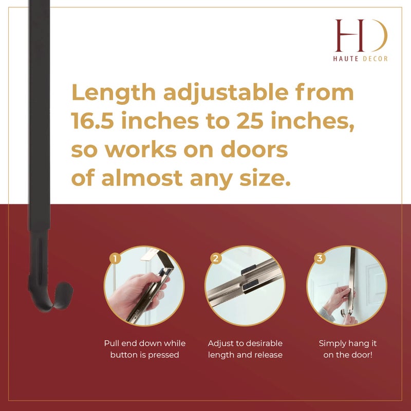 Haute Decor Adjustable Length Wreath Hanger - 20 Lb. Capacity - Image 3